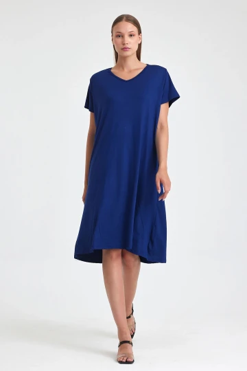 Maxi Boy Saks Örme Viscon Elbise BCVL-25C2