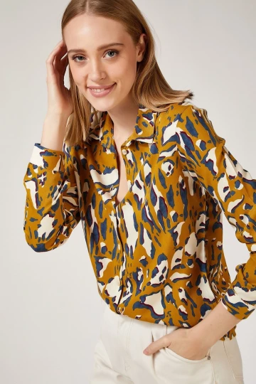 Hardal Desenli Uzun Kol Gömlek BCBSK-25700-K5809