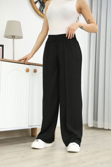 Siyah Pileli Triko Pantolon BCES-252035