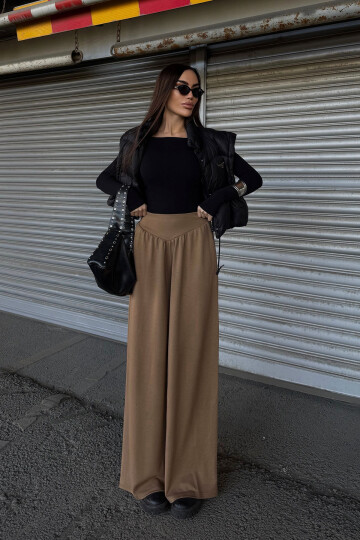 Camel İspanyol Paça Ultra Soft Kumaş Pantolon BCDF-25P0003