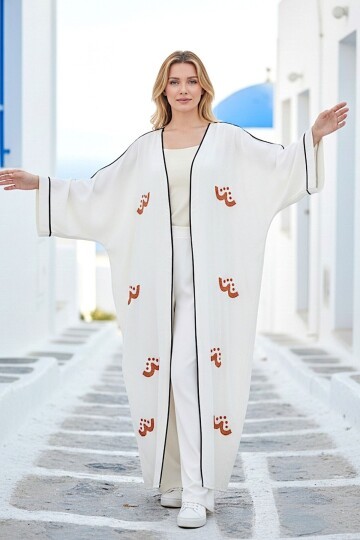 Alaçatı Keten Nakışlı Kimono Takım