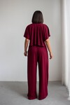 Bordo Bol Paça Rahat Kesim Modal Kumaş Alt Üst Takım