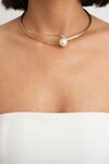 Gold İnci Detaylı Tasma Choker Kolye