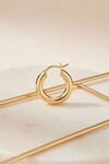 Gold Oval Kenarlı Mini Halka Küpe