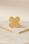 Gold Yonca Desenli Halka Küpe