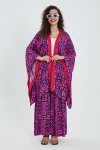 Maxi Boy Fuşya Desenli Alt Üst Kimono Pantolon Takım BCVL-24951
