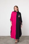 Maxi Boy Fuşya Nakış İşlemeli Dokuma Viscon Elbise BCVL-25994