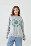 Grimelanj Bisiklet Yaka Baskılı 2 İplik Sweatshirt BC24YG1084-1