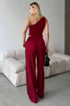 Bordo Rahat Kalıp Yumuşak Dokulu Palazzo Pantolon BCZK-25SA326