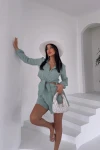 Mint Müslin Keten Şortlu Alt Üst Takım BCBT-251001