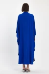 Maxi Boy Saks Nakış İşlemeli Dokuma Viscon Elbise BCVL-251033
