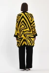 Maxi Boy Sarı Baskılı Kimono Ve Pantolon Dokuma Viscon Alt Üst Takım BCVL-251061