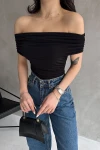 Siyah Madonna Yaka Buzzy Bluz BCDF-252158