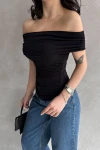 Siyah Madonna Yaka Buzzy Bluz BCDF-252158