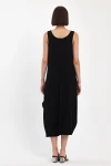 Maxi Boy Siyah Nakış İşlemeli Örme Viscon Elbise BCVL-251050