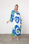 Maxi Boy Yeşil Baskılı Dokuma Viscon Elbise BCVL-25905