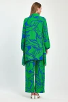 Maxi Boy Yeşil Baskılı Tunik Ve Pantolon Dokuma Viscon Alt Üst Takım BCVL-251055