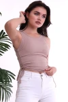 Bej Yandan Büzgülü Kaşkorse Bluz CO-2522223925