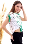 Benetton Yeşil Baskılı Bağlamalı Bluz CO-2520050510