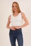 Beyaz Merdiven Yaka Triko Bluz CO-2523256336