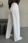 Beyaz Yüksek Bel Baggy Palazzo Jean Pantolon BCNW-251403