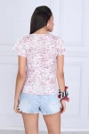 Bordo Katkat Fırfırlı Kısa Kol Bluz CO-259333335