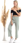 Çağla Yeşili Beli Lastikli Duble Paça Pantolon CO-2520343275