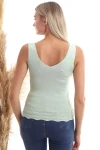 Çağla Yeşili V Yaka Askılı İnce Yazlık Triko Bluz CO-2520346235