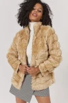Camel Peluş Suni Kürk Ceket CO-258414152