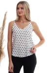 Ekru Puantiye Desenli İp Askılı Bluz CO-2520333453