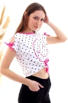 Fuşya Baskılı Bağlamalı Bluz CO-2520050510