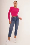 Fuşya Büzgülü Uzun Kol Sandy Bluz CO-2523254005