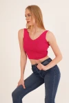 Fuşya Merdiven Yaka Triko Bluz CO-2523256336