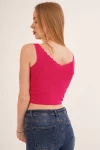 Fuşya Merdiven Yaka Triko Bluz CO-2523256336