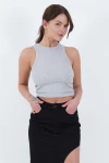 Gri Bisiklet Yaka Kaşkorse Bluz CO-2523254307
