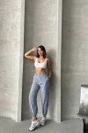 Gri Paraşüt Kumaş Cepli Kargo Jogger Pantolon BCHN-2525338