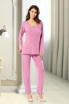 Gül Kurusu Dantel Detaylı Pijama Takımı BCAN-258608FA