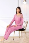 Gül Kurusu Dantel Detaylı Pijama Takımı BCAN-258617FA
