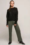 Haki Beli Lastikli Uzun Pantolon CO-259360793