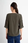 Haki V Yaka Duble Kol Bluz CO-259182879
