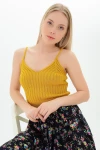 Hardal İp Askılı V Yaka Triko Bluz CO-259116168