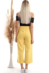 Hardal Viskon Flamlı Kuşaklı Bol Paça Pantolon CO-2520343112