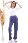 İndigo 2 İplik Cepli Bol Paça Pantolon CO-259292933