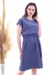 İndigo Beli Kuşaklı Yarasa Kol Elbise CO-259292931