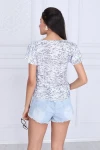 İndigo Katkat Fırfırlı Kısa Kol Bluz CO-259333335