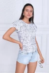 İndigo Katkat Fırfırlı Kısa Kol Bluz CO-259333335