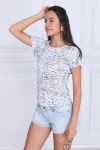 İndigo Katkat Fırfırlı Kısa Kol Bluz CO-259333335