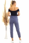 İndigo Yumuşak Dokulu Beli Ve Paçası Lastikli Pantolon CO-2520060629