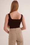 Kahve Askılı İnce Merserize Triko Bluz CO-2523256231
