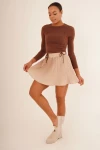 Kahve Büzgülü Uzun Kol Sandy Bluz CO-2523254005